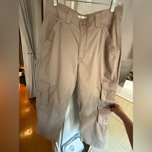 Abercrombie & Fitch Curve Love Relaxed Cargo, Light Taupe, Size 10s